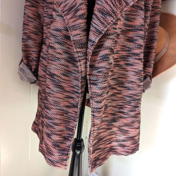 Bagatelle Tweed Draped Jacket L Lagenlook Rebel Punk Coastal Cowgirl Preppy - Picture 5 of 12